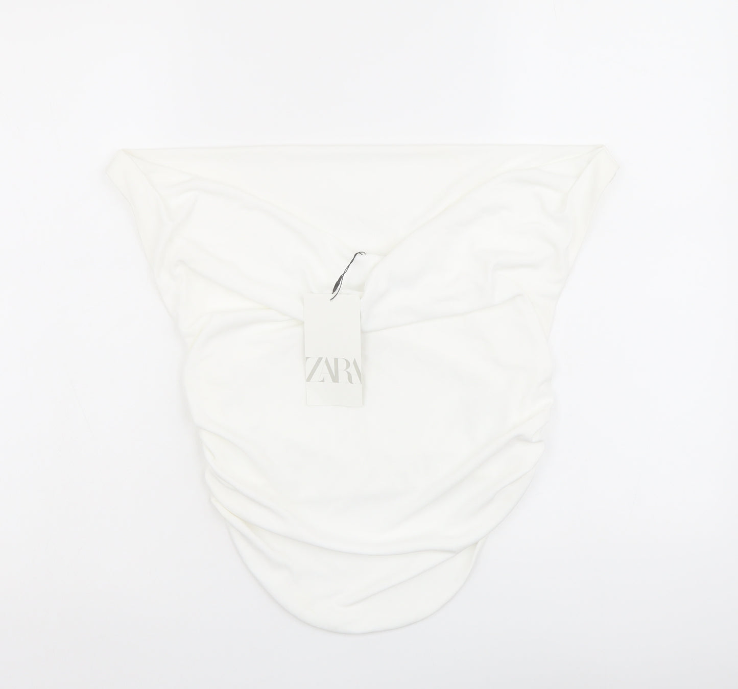 Zara Womens Ivory Polyester Basic Blouse Size M Square Neck - Strapless