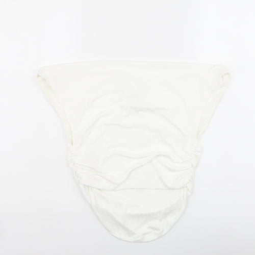 Zara Womens Ivory Polyester Basic Blouse Size M Square Neck - Strapless