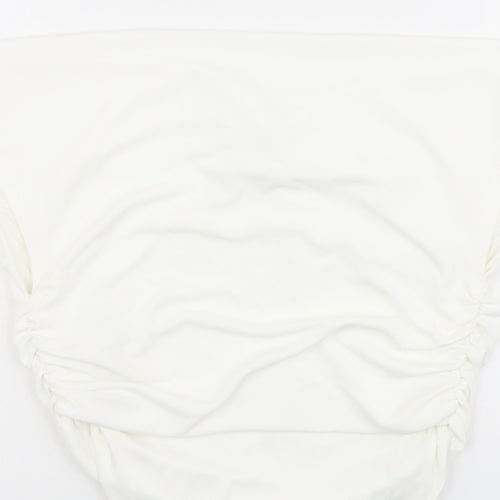 Zara Womens Ivory Polyester Basic Blouse Size M Square Neck - Strapless