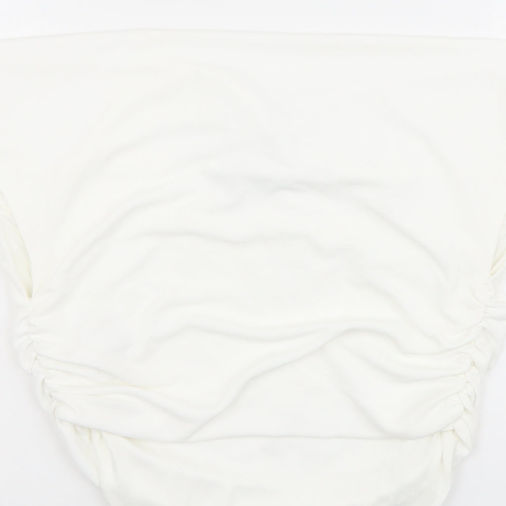 Zara Womens Ivory Polyester Basic Blouse Size M Square Neck - Strapless