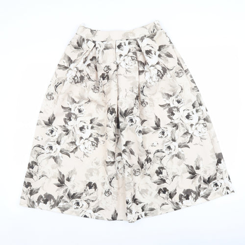 Miss Selfridge Womens Beige Floral Polyester A-Line Skirt Size 6