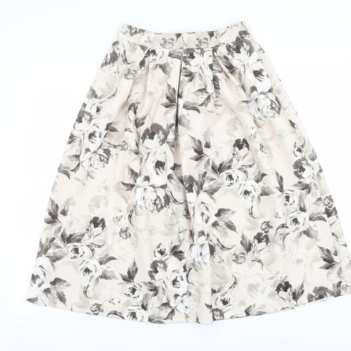 Miss Selfridge Womens Beige Floral Polyester A-Line Skirt Size 6
