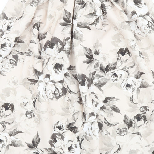 Miss Selfridge Womens Beige Floral Polyester A-Line Skirt Size 6