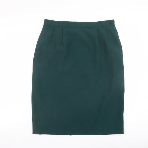 Country Casuals Womens Green Polyester Bandage Skirt Size 16 Zip
