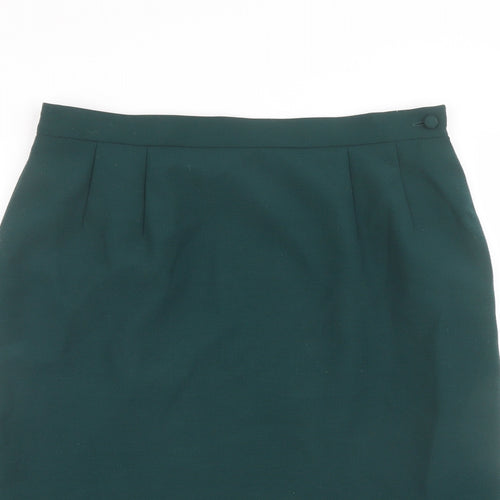 Country Casuals Womens Green Polyester Bandage Skirt Size 16 Zip