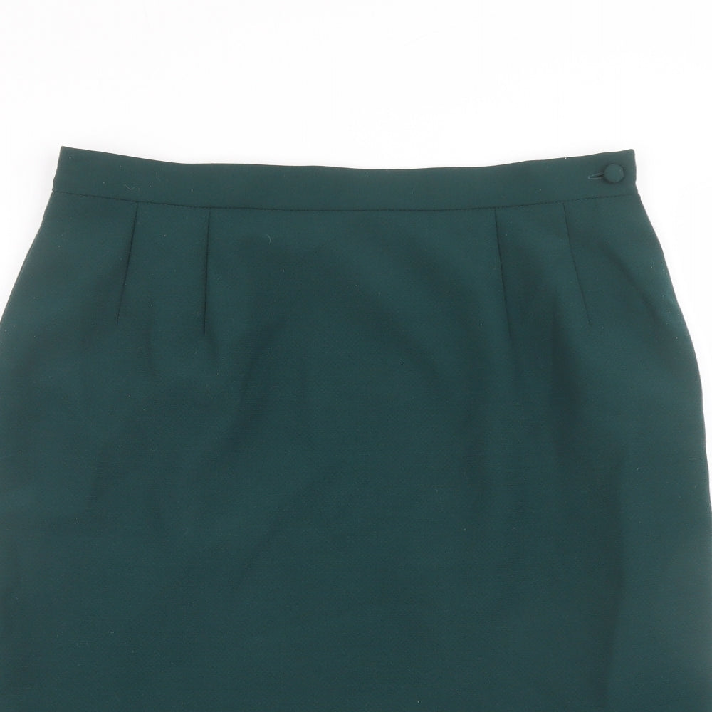 Country Casuals Womens Green Polyester Bandage Skirt Size 16 Zip