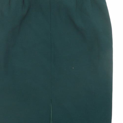 Country Casuals Womens Green Polyester Bandage Skirt Size 16 Zip