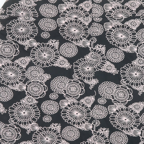 Casual Club Womens Black Geometric Cotton A-Line Skirt Size 20 Zip