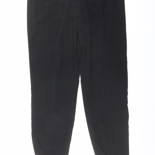 ASOS Womens Black Polyester Trousers Size 10 L26 in Regular Button