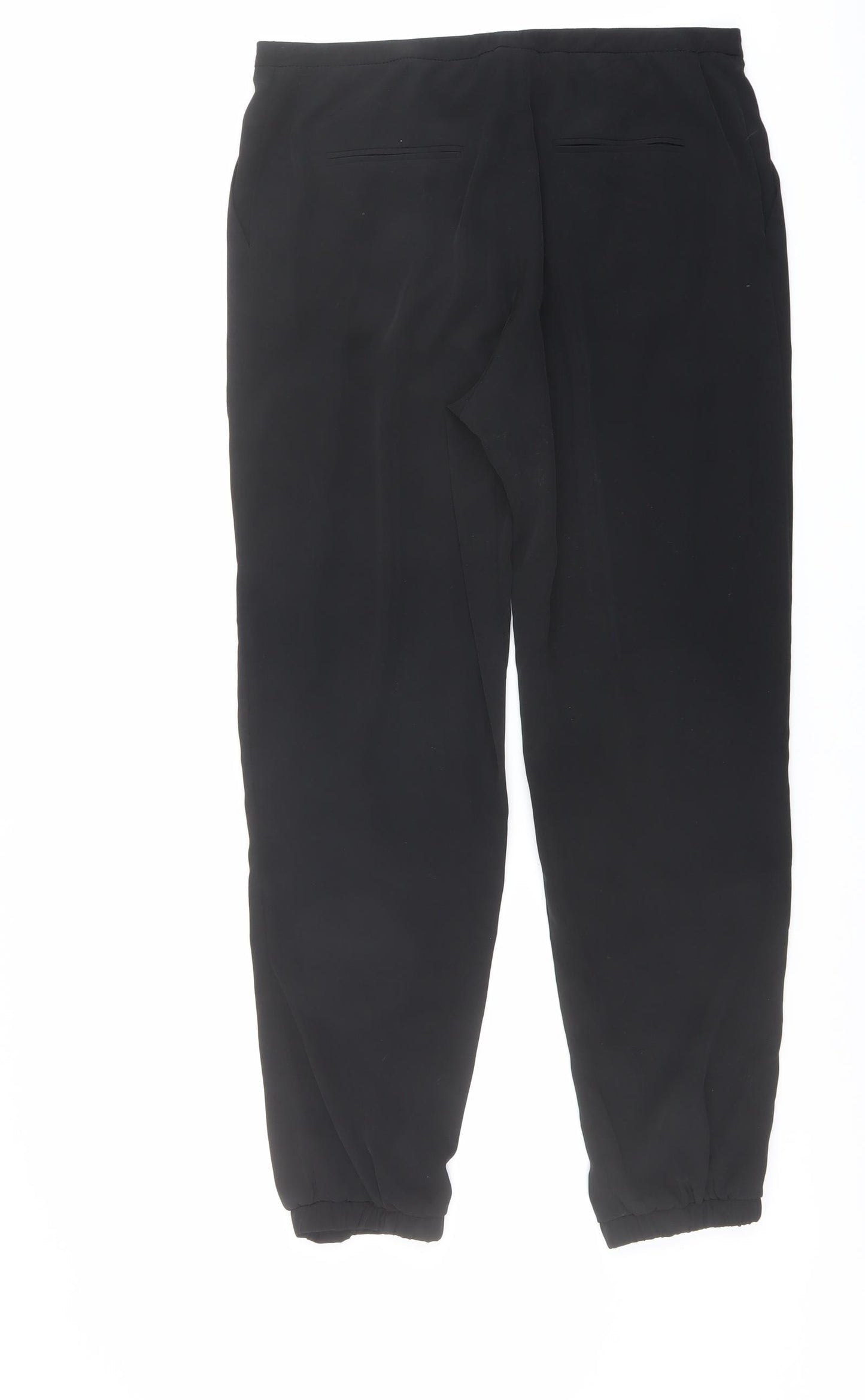 ASOS Womens Black Polyester Trousers Size 10 L26 in Regular Button