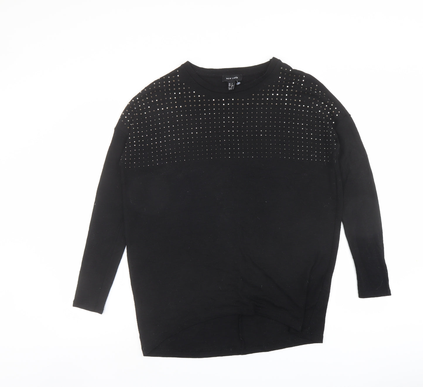 New Look Womens Black Round Neck Polyester Pullover Jumper Size S