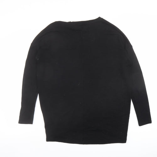New Look Womens Black Round Neck Polyester Pullover Jumper Size S