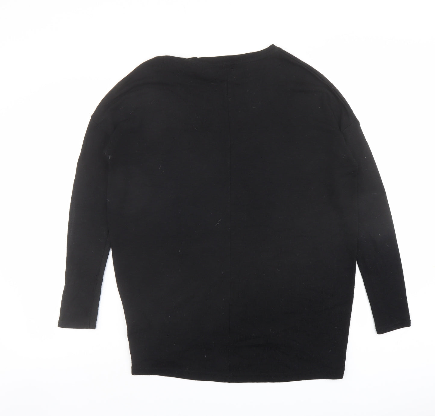 New Look Womens Black Round Neck Polyester Pullover Jumper Size S