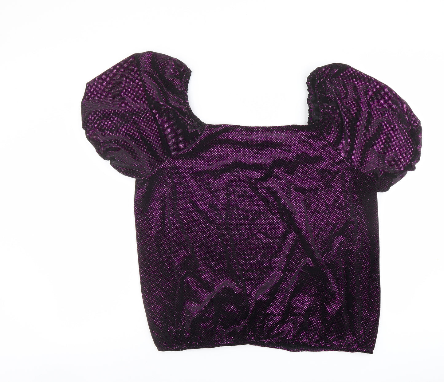 M&Co Womens Purple Polyester Basic Blouse Size 20 Boat Neck