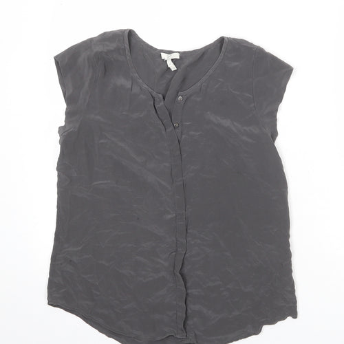 JOIE Womens Grey Silk Basic Tank Size M Round Neck