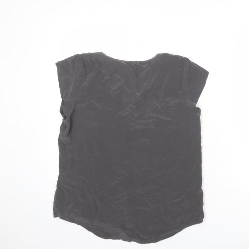 JOIE Womens Grey Silk Basic Tank Size M Round Neck