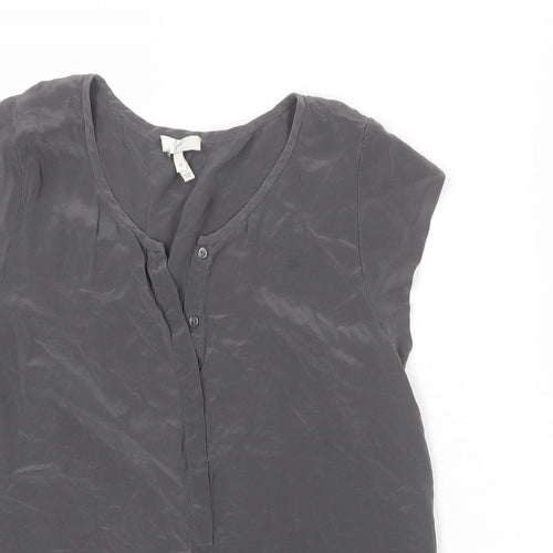JOIE Womens Grey Silk Basic Tank Size M Round Neck