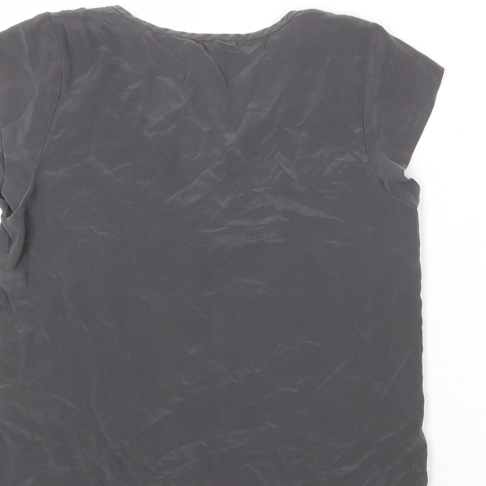 JOIE Womens Grey Silk Basic Tank Size M Round Neck