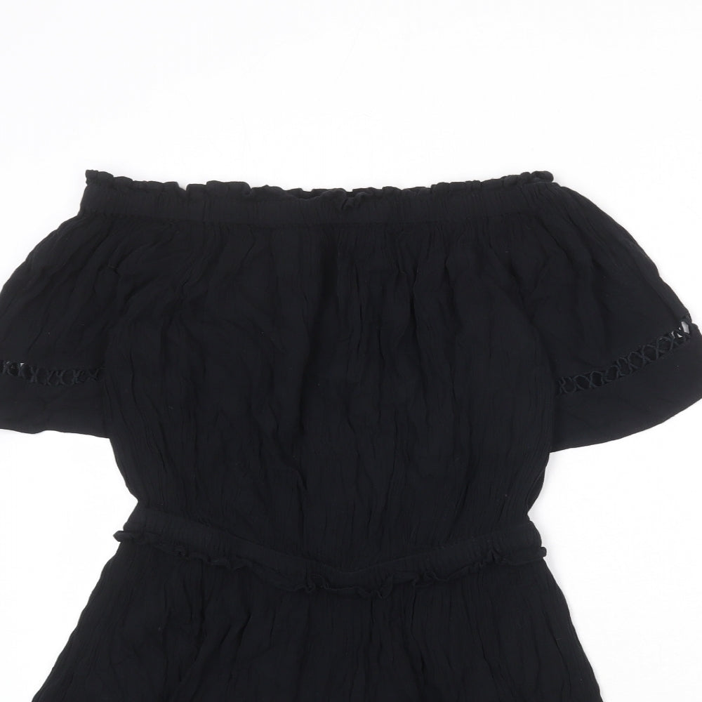 Very Womens Black Viscose Playsuit One-Piece Size 16 L4 in Pullover