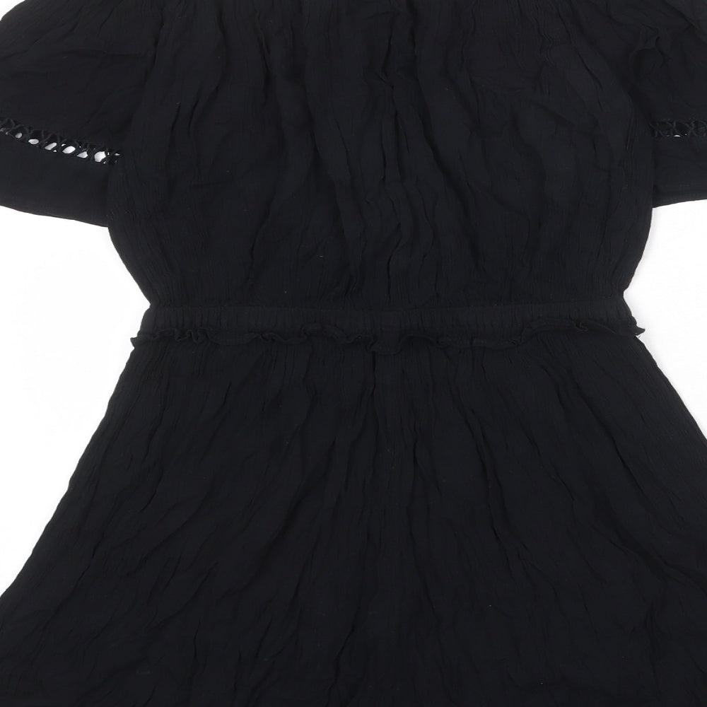 Very Womens Black Viscose Playsuit One-Piece Size 16 L4 in Pullover