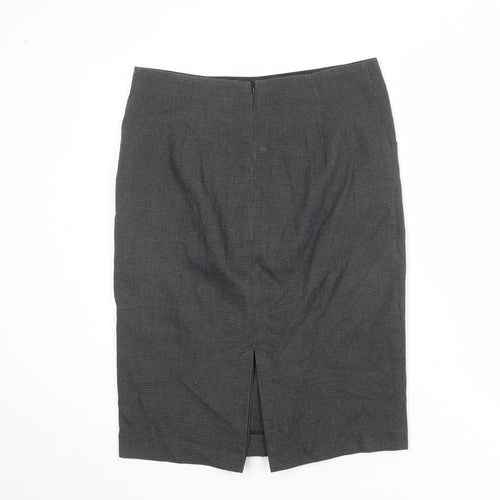 NEXT Womens Grey Geometric Polyester Bandage Skirt Size 10 Zip