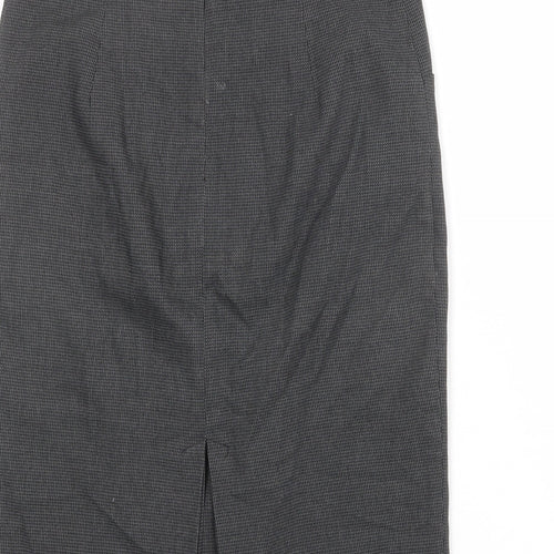 NEXT Womens Grey Geometric Polyester Bandage Skirt Size 10 Zip