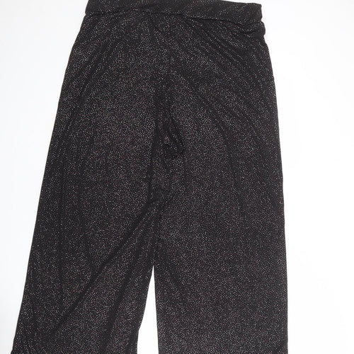Yours Womens Black Polyester Trousers Size 18 L28 in Regular