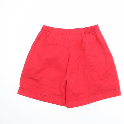 Fundamental Things Womens Red Cotton Mom Shorts Size 14 L7 in Regular Zip