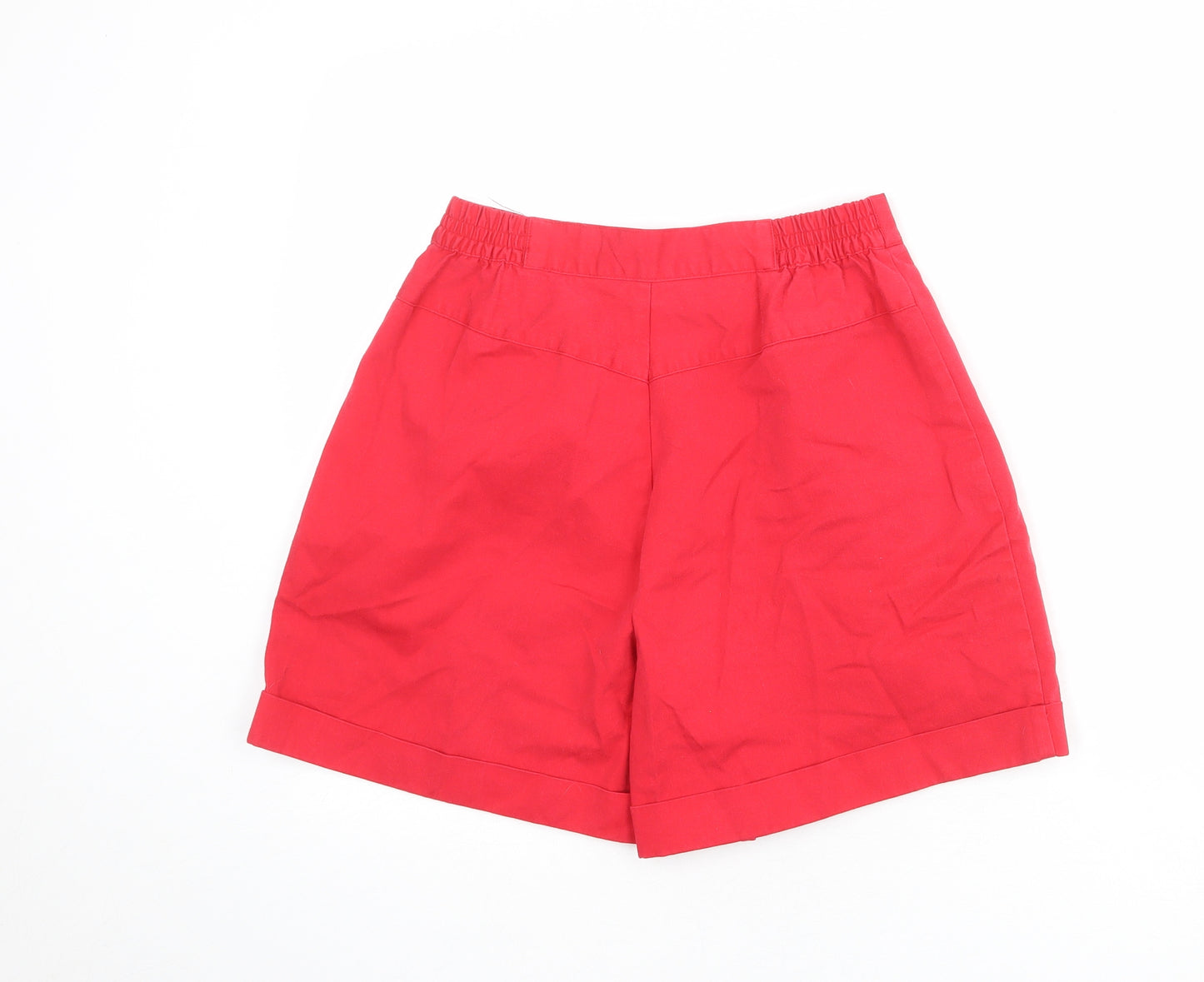 Fundamental Things Womens Red Cotton Mom Shorts Size 14 L7 in Regular Zip