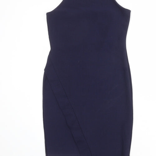 River Island Womens Blue Polyester Shift Size 8 Halter Pullover