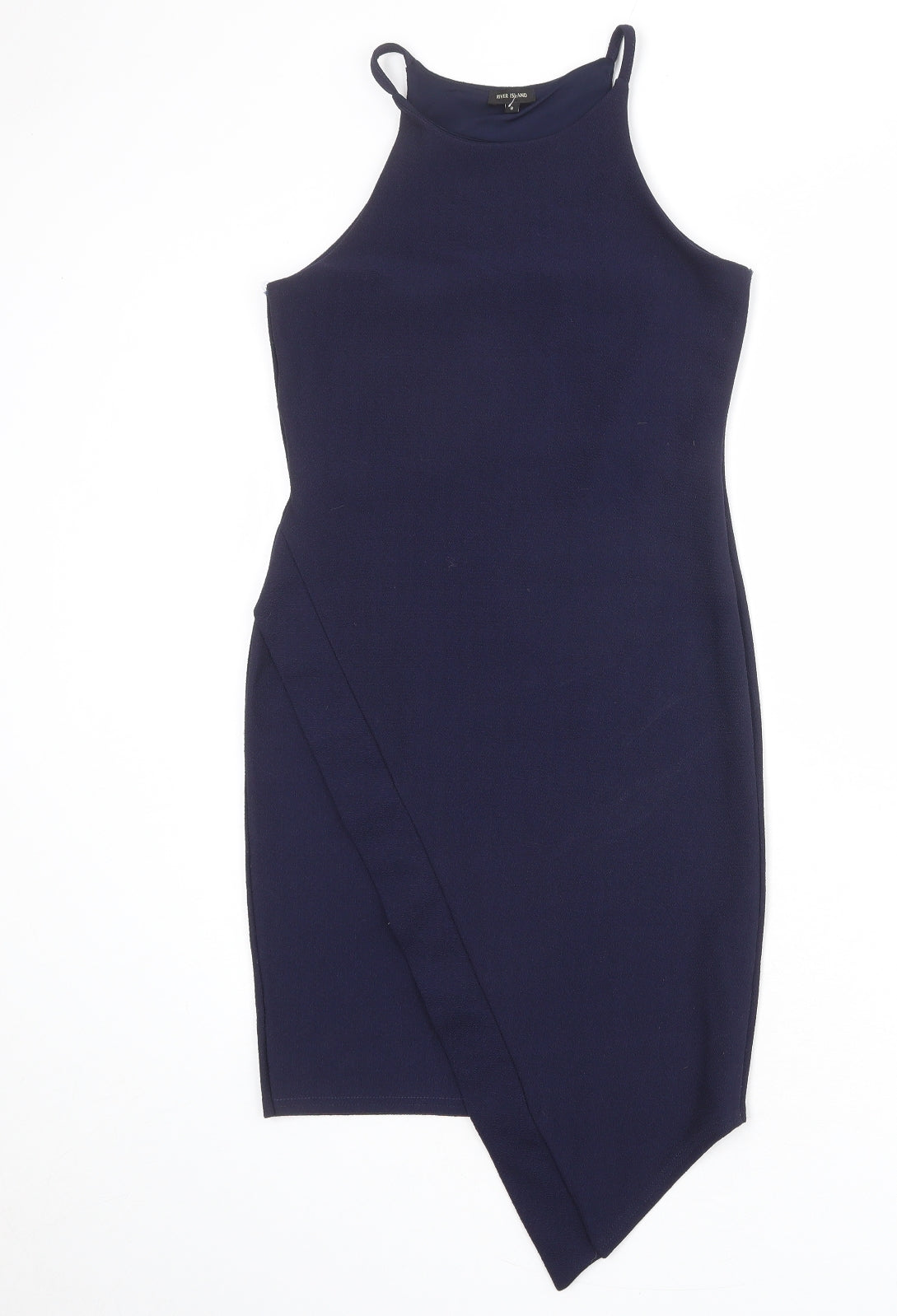 River Island Womens Blue Polyester Shift Size 8 Halter Pullover