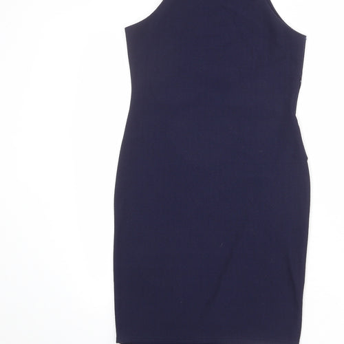 River Island Womens Blue Polyester Shift Size 8 Halter Pullover