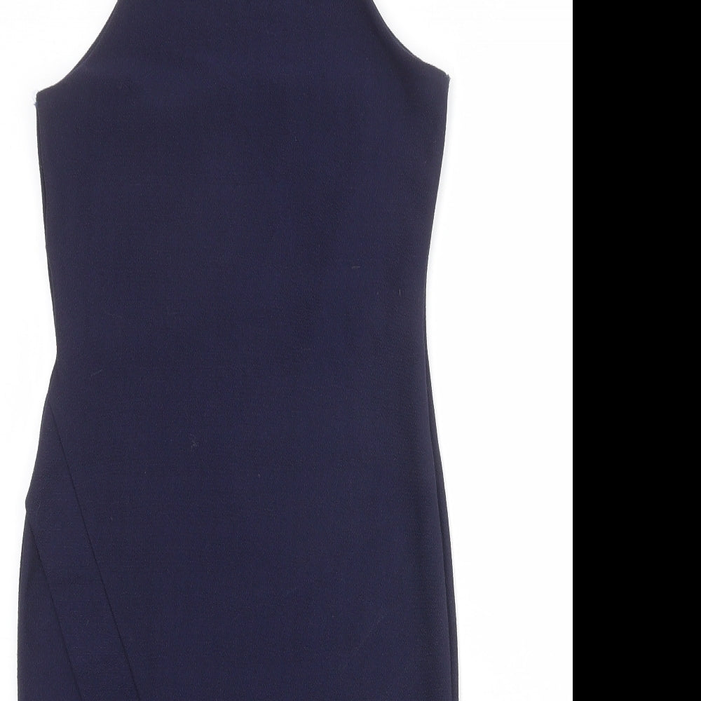 River Island Womens Blue Polyester Shift Size 8 Halter Pullover
