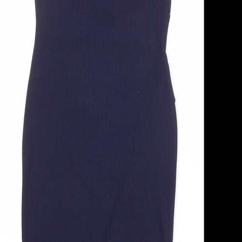 River Island Womens Blue Polyester Shift Size 8 Halter Pullover