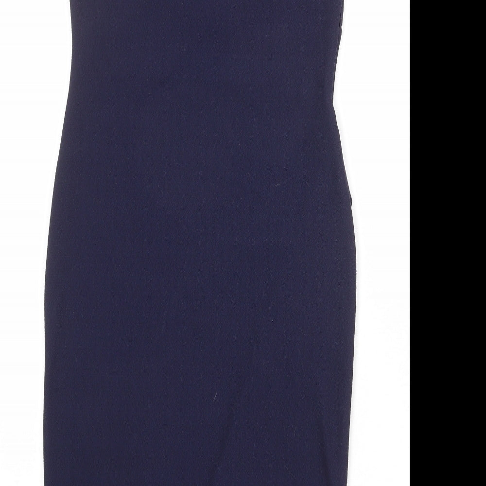 River Island Womens Blue Polyester Shift Size 8 Halter Pullover