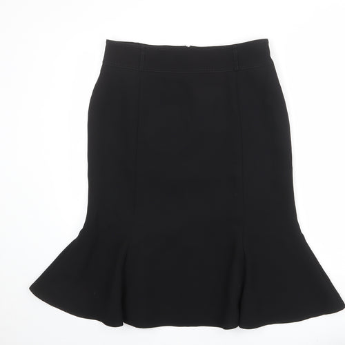 Savoir Womens Black Polyester A-Line Skirt Size 14 Zip