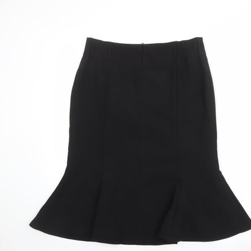 Savoir Womens Black Polyester A-Line Skirt Size 14 Zip