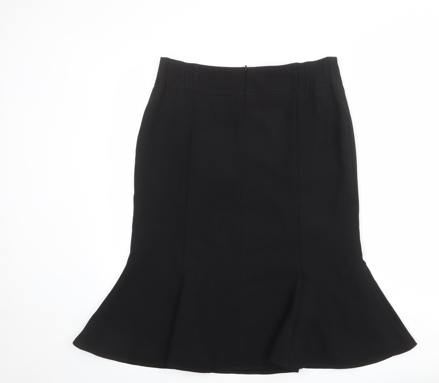 Savoir Womens Black Polyester A-Line Skirt Size 14 Zip