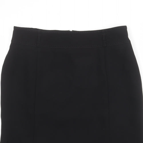 Savoir Womens Black Polyester A-Line Skirt Size 14 Zip