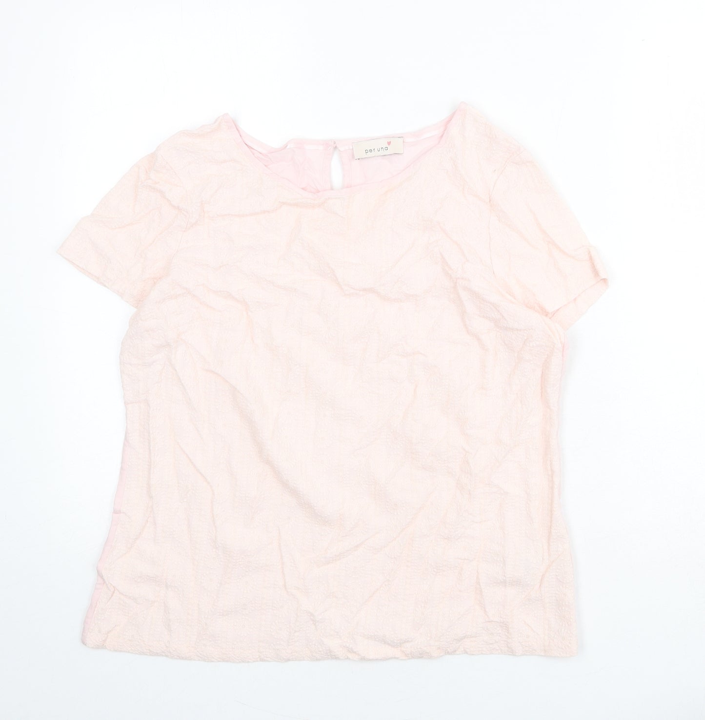 Per Una Womens Pink Viscose Basic Blouse Size 14 Boat Neck