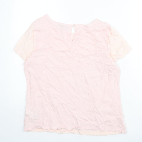 Per Una Womens Pink Viscose Basic Blouse Size 14 Boat Neck