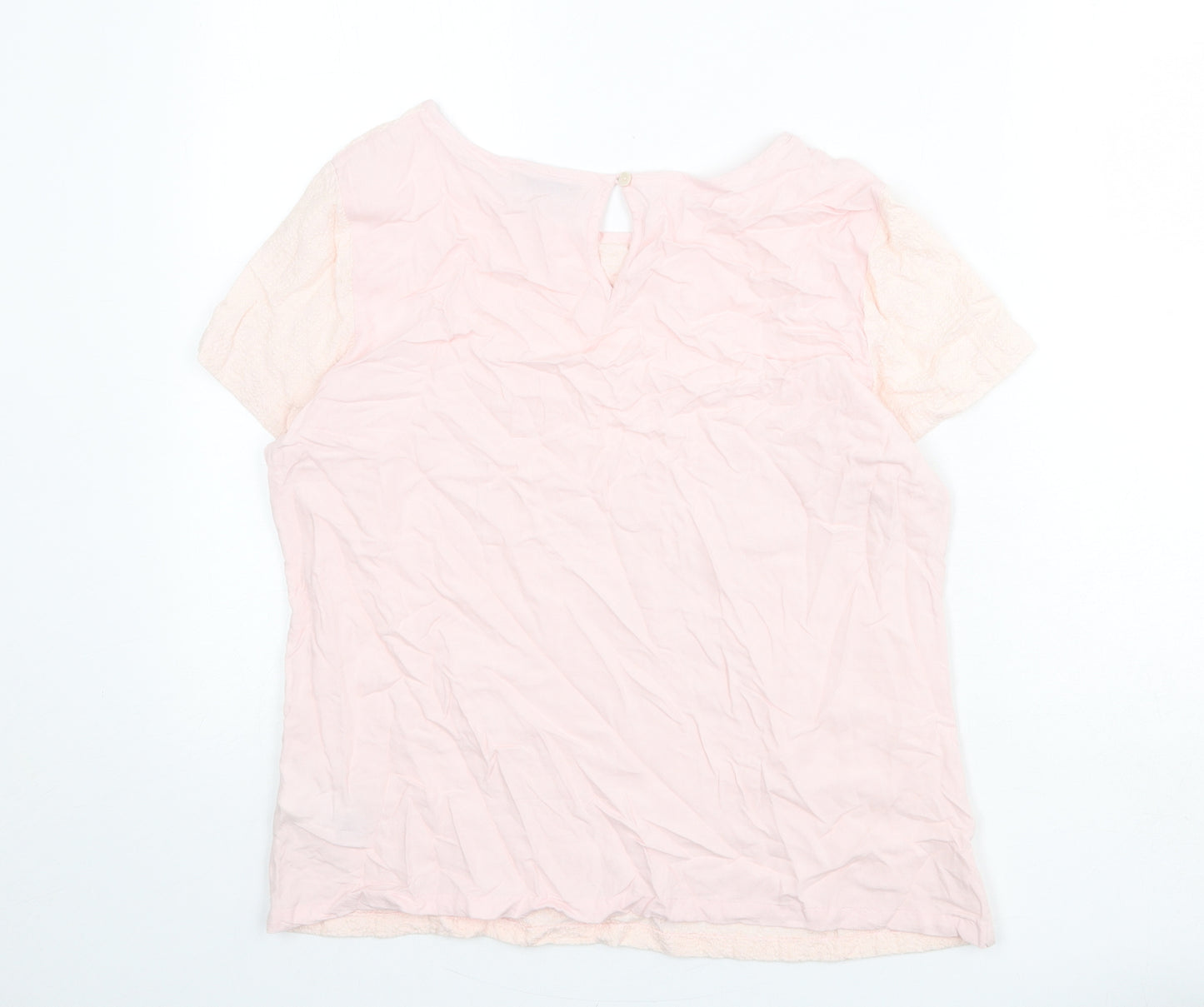 Per Una Womens Pink Viscose Basic Blouse Size 14 Boat Neck