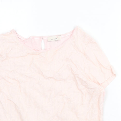 Per Una Womens Pink Viscose Basic Blouse Size 14 Boat Neck