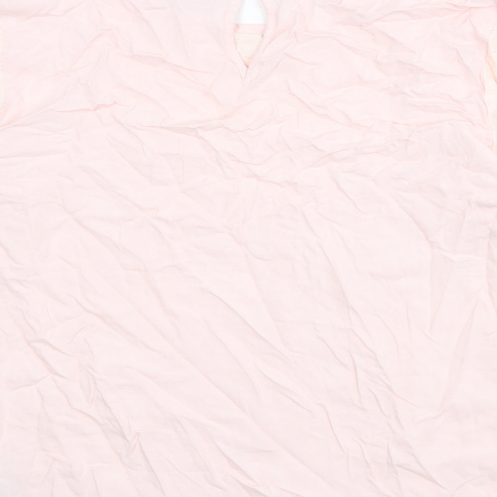 Per Una Womens Pink Viscose Basic Blouse Size 14 Boat Neck