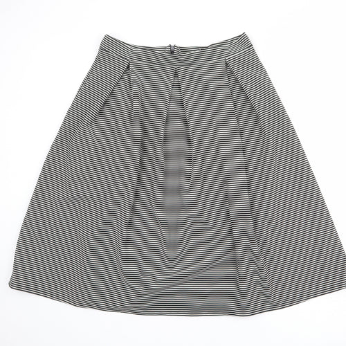 Therapy Womens Black Striped Polyester A-Line Skirt Size 14 Zip