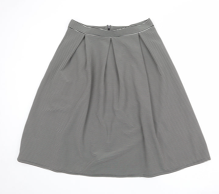 Therapy Womens Black Striped Polyester A-Line Skirt Size 14 Zip