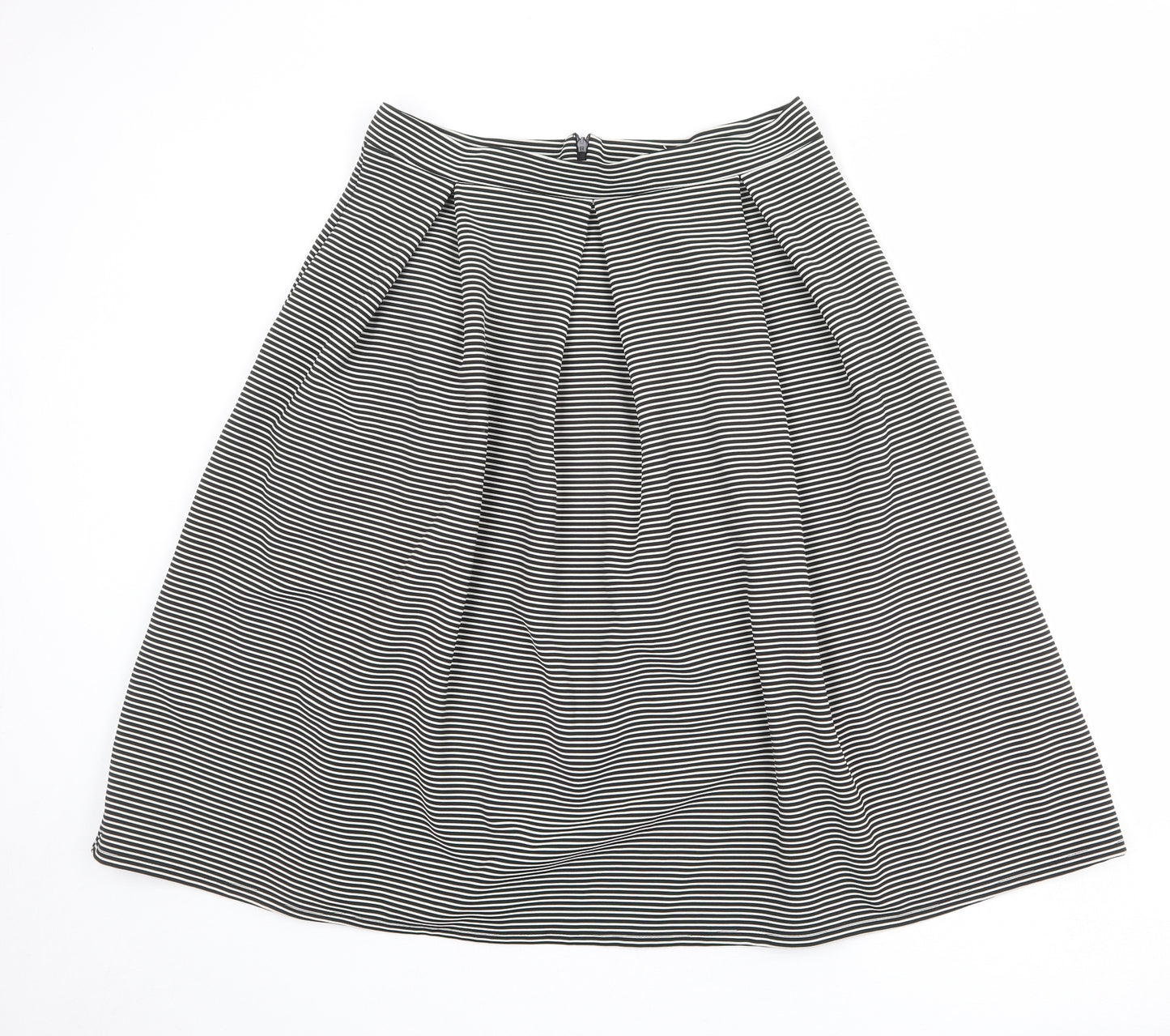 Therapy Womens Black Striped Polyester A-Line Skirt Size 14 Zip