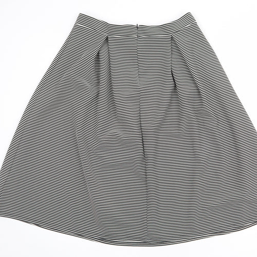 Therapy Womens Black Striped Polyester A-Line Skirt Size 14 Zip