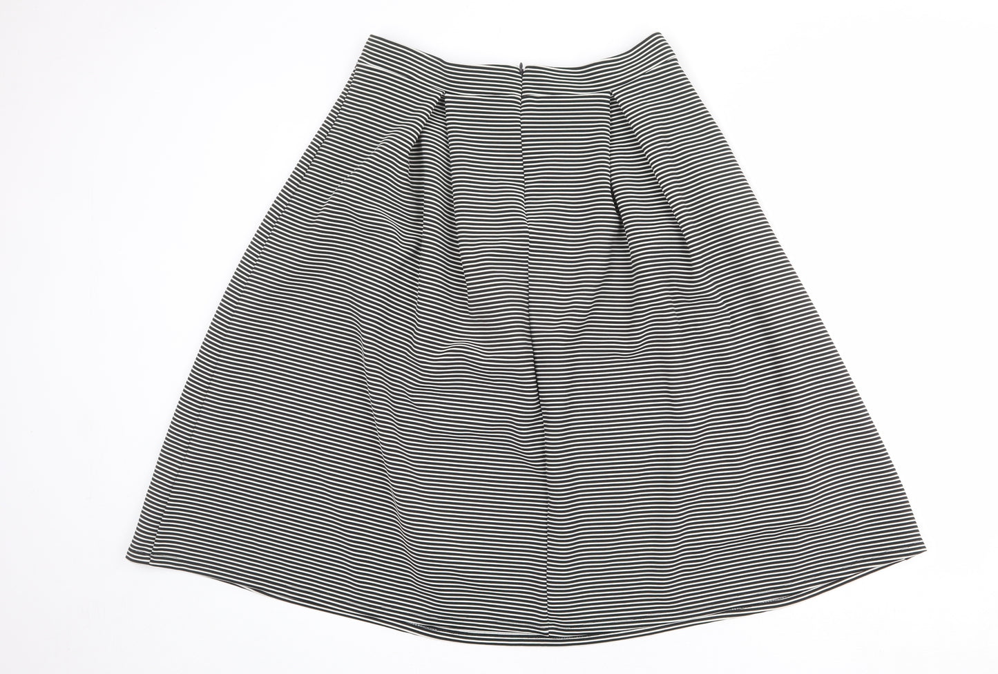 Therapy Womens Black Striped Polyester A-Line Skirt Size 14 Zip