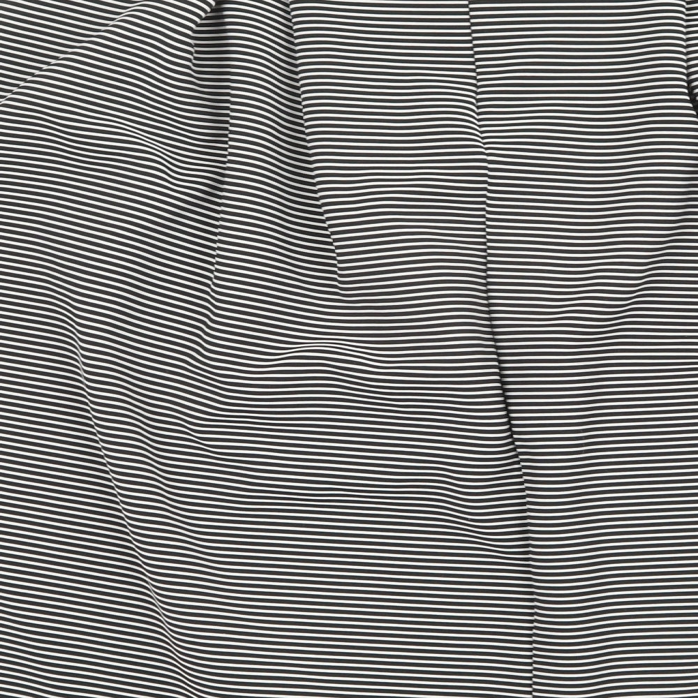 Therapy Womens Black Striped Polyester A-Line Skirt Size 14 Zip